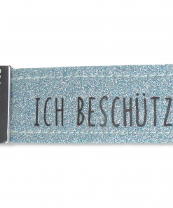 Glücksfilz Anhänger glitzernd in hellblau "Ich beschütze dich"