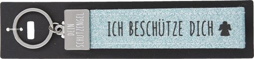 Glücksfilz Anhänger glitzernd in hellblau "Ich beschütze dich"