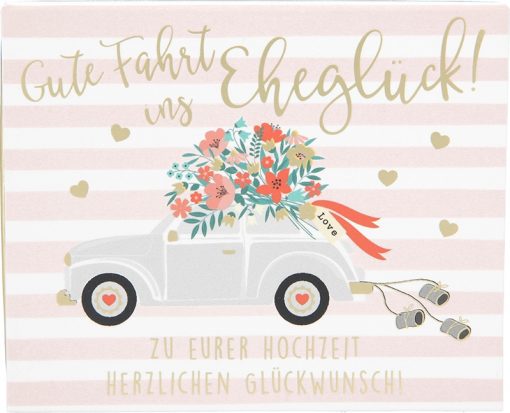 Geschenkbox mit Musik "Fahrt ins Eheglück"