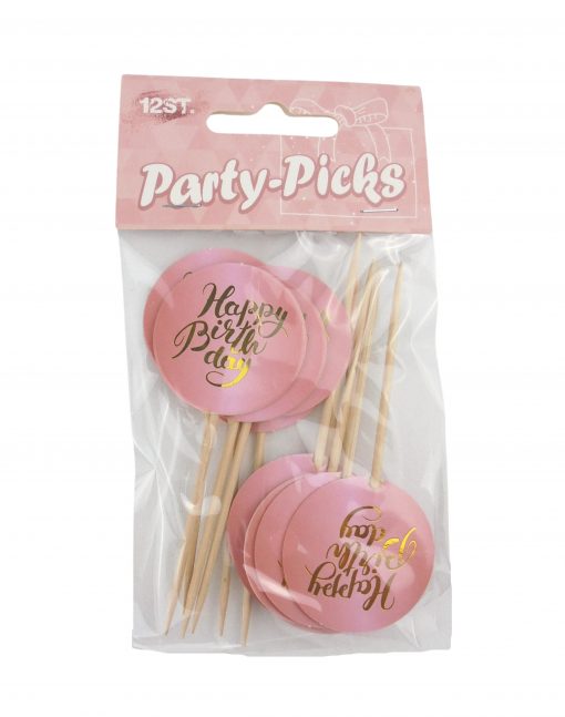 Party-Picks "Happy Birthday", 12-teilig