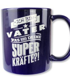 Rahmenlos Tasse in tiefblau "Ich bin Vater"