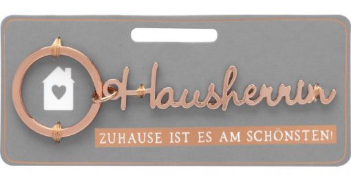 Schlüsselanhänger mit Schriftzug - Hausherrin auf Headerkarte