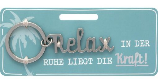 Schlüsselanhänger mit Schriftzug - Relax auf Headerkarte