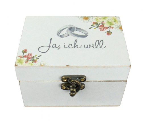 Ringbox "Ja, ich will", Motiv auf dem Deckel