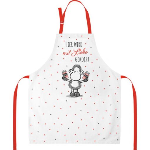 Kochschürze von Sheepworld "Hier wird mit Liebe gekocht"