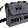 Männer-Handtasche / Graue Umhängetasche „Beer to go“ für 3 Flaschen