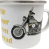 Emaillebecher "Echte Männer fahren Motorrad"