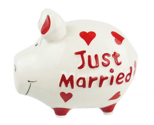 KCG Sparschwein "Just Married" mit Herzen