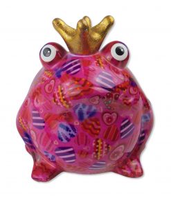 Pomme-Pidou Spardose "Frosch Freddy" Hearts, Pink