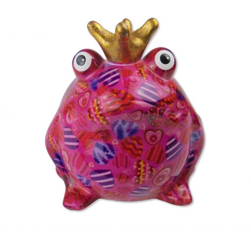 Pomme-Pidou Spardose "Frosch Freddy" Hearts, Pink