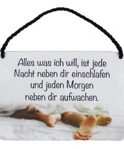 Kulthänger - Blechschild mit Spruch "Einschlafen"