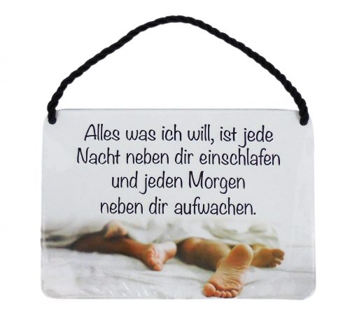 Kulthänger - Blechschild mit Spruch "Einschlafen"