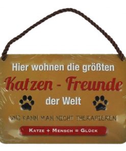 Kulthänger - Blechschild mit Spruch "Katzen Freunde"