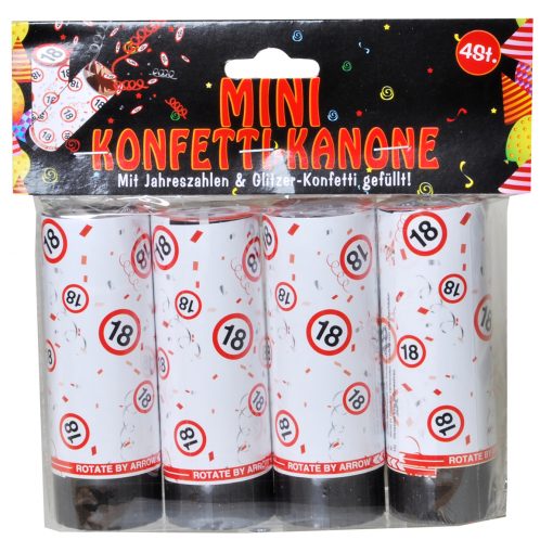 Mini Konfetti-Kanone zum 18. Geburtstag