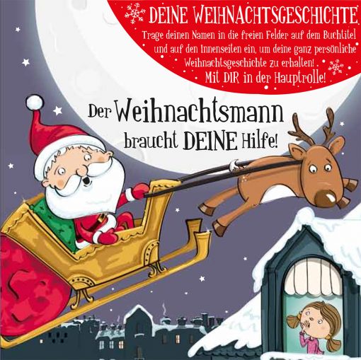 Personalisierte Weihnachtsgeschichte – BLANKO Weihnachtsmann für Mädchen