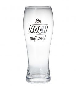 0,5 l Weizen-Bierglas mit Spruch "Ein HOCH auf uns!"