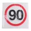 Servietten zum 90. Geburtstag "Verkehrsschild"