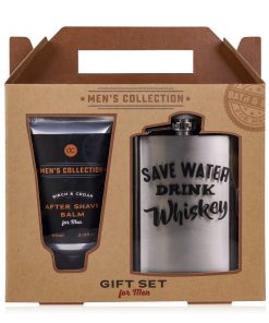 Geschenkset MEN'S COLLECTION inkl. After Shave Balsam und Flachmann aus Edelstahl