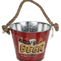 Bier-Eimer aus Metall mit Flaschenöffner