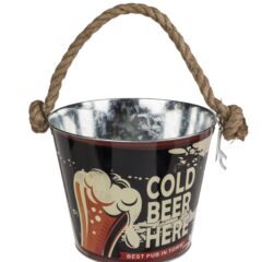 Bier-Eimer aus Metall mit Flaschenöffner