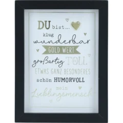 Mini-Bilderrahmen mit Schriftzug "Du bist..." Schwarz