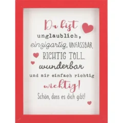 Mini-Bilderrahmen mit Schriftzug "Du bist unglaublich"
