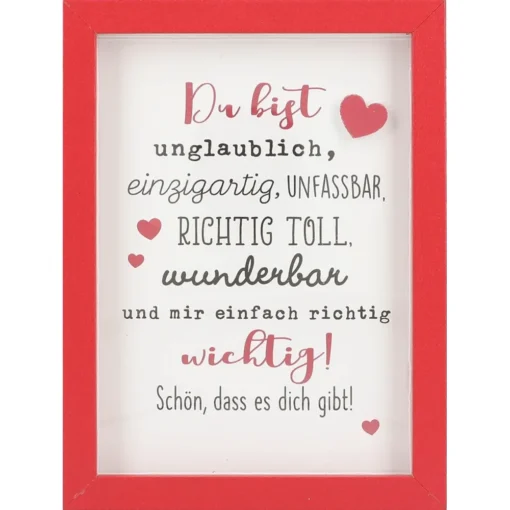 Mini-Bilderrahmen mit Schriftzug "Du bist unglaublich"