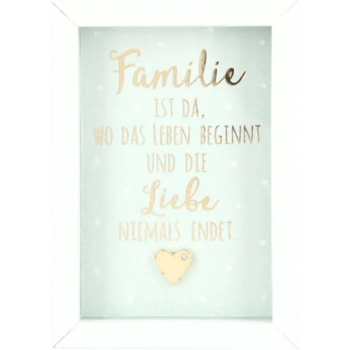 Mini-Bilderrahmen mit Schriftzug "Familie ist..."