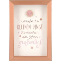 Mini-Bilderrahmen mit Schriftzug "Genieße die kleinen Dinge"