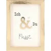 Mini-Bilderrahmen mit Schriftzug "Ich & Du" – Passt