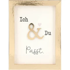 Mini-Bilderrahmen mit Schriftzug "Ich & Du" – Passt