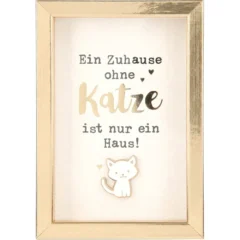 Mini-Bilderrahmen mit Schriftzug "Katze"