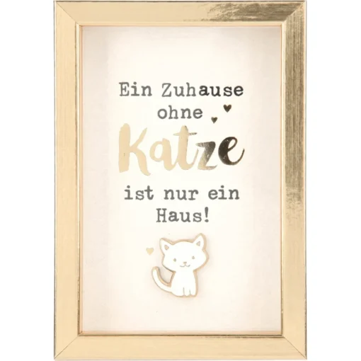 Mini-Bilderrahmen mit Schriftzug "Katze"