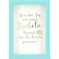Mini-Bilderrahmen mit Schriftzug "Lächeln"