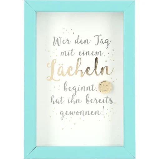 Mini-Bilderrahmen mit Schriftzug "Lächeln"