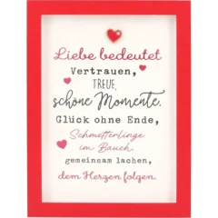 Mini-Bilderrahmen mit Schriftzug "Liebe bedeutet..."