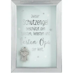 Mini-Bilderrahmen mit Schriftzug "Schutzengel für den Opa"