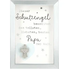 Mini-Bilderrahmen mit Schriftzug "Schutzengel für den Papa"