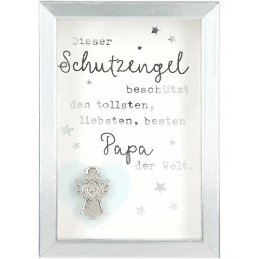 Mini-Bilderrahmen mit Schriftzug "Schutzengel für den Papa"