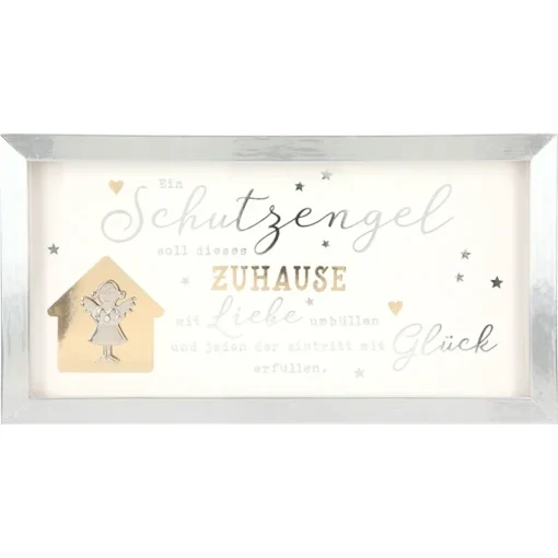 Mini-Bilderrahmen mit Schriftzug "Ein Schutzengel Zuhause"