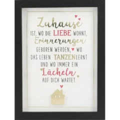 Mini-Bilderrahmen mit Schriftzug "Zuhause ist..."