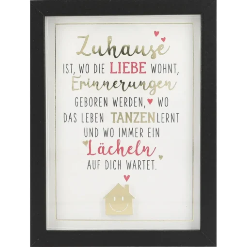 Mini-Bilderrahmen mit Schriftzug "Zuhause ist..."