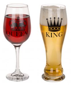 "King & Queen" Trinkglas 2er-Set