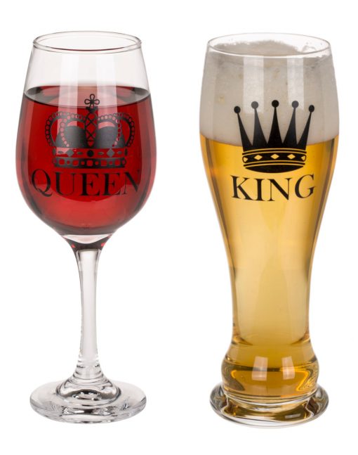 "King & Queen" Trinkglas 2er-Set