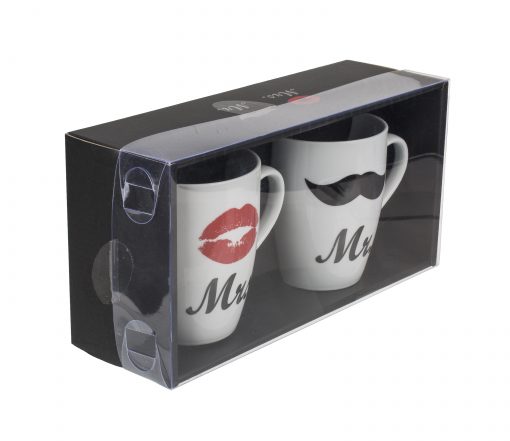 Porzellan-Becher "Mr & Mrs", 2er Set