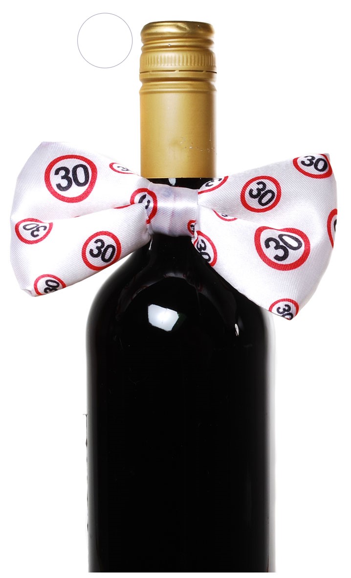 Flaschen-Deko "Fliege/Schleife" zum 30. Geburtstag