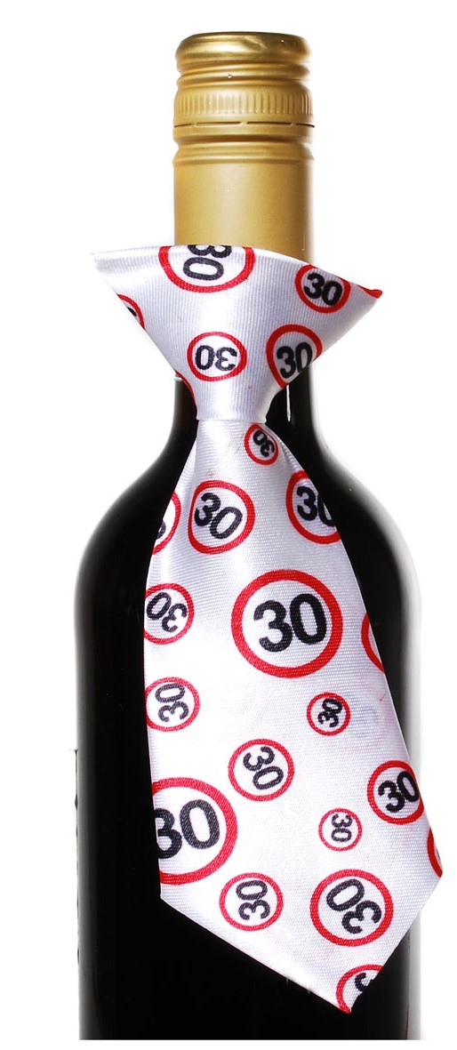 Flaschen-Deko "Krawatte" zum 30. Geburtstag