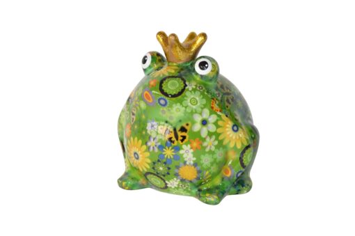 Pomme-Pidou Spardose "Frosch Freddy" Flower Mix, Grün
