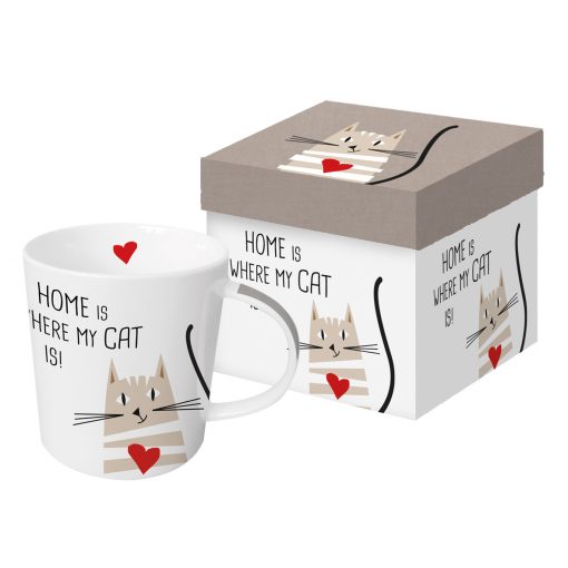 ppd Tasse "Home Cat" in Geschenkbox