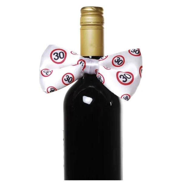 Flaschen-Deko "Fliege/Schleife" zum 30. Geburtstag